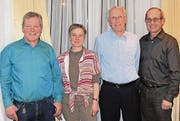 Aktiv an der HV: Benno Gmür, Präsident; Susanne Wick Gähwiler, Kassierin; Armin Benz, Aktuar, und Kantonsrat Bruno Cozzio. (v. l.) (Bild: pd)