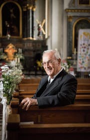 Eugen Boppart in der Andreaskirche. Erst dank der Renovation fand er an ihr Gefallen. (Bild: Ralph Ribi)