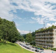 Auf Höhe Gewerbeschule werden mehrere Eschen gefällt, weil sie von einem Pilz befallen sind. (Bild: Urs Bucher (19. Juni 2014))