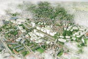 Die Testplanung des Teams KCAP zeigt, in welche Richtung es bei der Entwicklung des Gebiets St. Fiden-Heiligkreuz gehen soll. (Bild: PD/Stadt St. Gallen/Team KCAP)