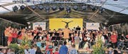 Vor zwei Jahren waren die drei Jungmusiken aus der Gemeinde am Bildstöckli-Einweihungsfest zu hören. (Bild: pd)
