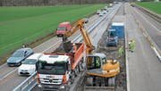 Die Bauarbeiten auf der Rheintal-Autobahn sind aufwendig und dauern seit längerem an. (Bild: Kurt Latzer)