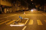 Bild der Verwüstung an der St.Galler Langgasse. (Bild: Stapo SG)