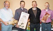 Die Besten der FSGM: (v. l.) Walter Loher (Sieger Veteranen), Marco Dintheer (Vereinsmeister), Lars Hasler (Sieger Gruppe A) und Werner Wittwer (Sieger Saustich). (Bild: pd)