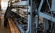Hans Bürklers Schifflistickmaschine mit Jahrgang 1911 war von 1912 bis vor zwei Jahren in Betrieb. (Bild: Sabrina Stübi)