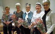 Die fünf geehrten Turnerinnen (von links): Ruth Lenherr, Susi Thoma (beide 40 Jahre), Anni Graf, Rösli Ritz (beide 30 Jahre) sowie Theres Chilese (40 Jahre). (Bild: PD)