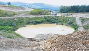 Das Kiesabbaugebiet im Hori. Im Hintergrund die neuen Einfamilienhäuser im Gebiet Sonnenhalde. (Bilder: Philipp Stutz)