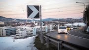 Auf der Appenzeller Strasse zwischen St. Gallen-Winkeln und Herisau sind täglich 1 (Bild: Benjamin Manser (25. Februar 2015))