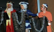 Das Dreigestirn der Kriessner Fasnacht: Baron, Prinzessin und Heinricha Johann. (Bilder: Max Pflüger)