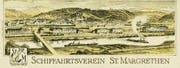 Der Traum vom Endhafen der Rheinschifffahrt in St. Margrethen auf einer Zeichnung um 1914. (Bild: Gemeindearchiv St. Margrethen)