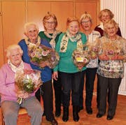 Vor 50 Jahren bei der Gründung dabei und immer noch aktiv: (v. l.) Hanny Lutz, Berty Schumacher (erste Präsidentin), Margrith Schneider, Mina Vorburger, Vreni Grundlehner, Elisabeth Lutz, Margrith Rohner. (Bild: pd)