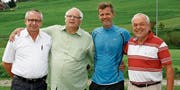 FC-Bazenheid-Sportchef Hans «Hasä» Stadler, Berater Roland Leemann, Alain Sutter und FC-Bazenheid-Präsident Markus Böni (von links). (Bild: Beat Lanzendorfer)