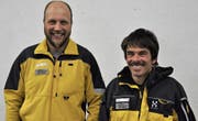 Beat Oehler (links) folgt auf Peter Diener, zuerst als Rettungsspezialist Helikopter, nun auch als Rettungschef der Alpinen Rettung Wildhaus-Amden. (Bild: Sabine Schmid)