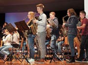 Die letzte Probe der Musikgesellschaft Häggenschwil und der Jung Viel Harmoniker vor dem Unterhaltungsabend. (Bild: Manuela Bruhin)