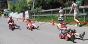 Rasant ging es auf den Bobby-Cars dem Ziel entgegen – die Kinder spürten den Fahrtwind. (Bild: Andrea Eugster-Benz)