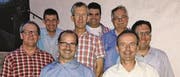 Die Kandidaten der CVP Balgach (v. l.): Urs Bürki, Ivo Herrsche, Bruno Frei, Moritz Schmid, Daniel Gouvernon, Nigg Weber, Urs Lüchinger; Philip Buschor, es fehlt: Peter Dobler. (Bild: pd)