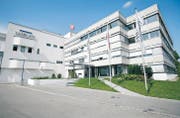 Der Haupteingang der Tagblatt-Liegenschaft an der Fürstenlandstrasse 122 in St. Gallen. (Bild: Reto Martin)