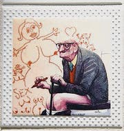 Karikatur im Herren-WC. (Bild: Benjamin Manser (Benjamin Manser))