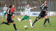 Mit Raphael Hubers Geschwindigkeit haben die Gegner Mühe (hier gegen Köniz am vergangenen Wochenende). (Bild: Kurt Frischknecht)