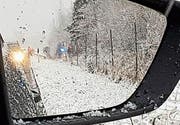 Das verunfallte Polizeiauto durchbrach den Wildschutzzaun – die Polizisten blieben unverletzt. (Bild: Leserreporter FM1 today)