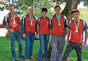 MSV Wiesen: Pascal Breitenmoser, Lukas Brändle, Betreuerin Erika Breitenmoser, Nico Bollhalder und Reto Breitenmoser (von links). (Bild: PD)
