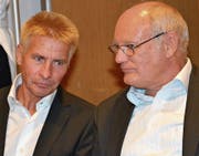 Urs Steiger, UBS Wattwil, Ruedi Lieberherr, Geschäftsführer Morga AG, Ebnat-Kappel (von links).