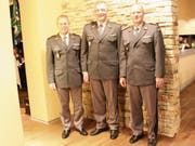 Die drei Brigadiers aus dem Toggenburg: Peter Baumgartner, Markus Näf und Willy Brülisauer (von links). (Bild: Martin Knoepfel)