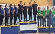 Der Kunstradvierer des VC Rheineck präsentierte sich einmal mehr auf dem höchsten Siegertreppchen (Mitte) und hofft auch an der EM vom 26. und 27. Mai auf ein gutes Resultat. (Bild: pd)
