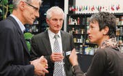 Im neuen Gebäude: (v.l.) Urs Spaltenstein, Ruedi Michel und Sonja Keist.