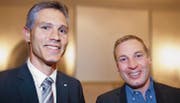 Die SVP-Kreispartei portiert Bruno Dudli und Lukas Reimann als Nationalratskandidaten. Über die Listengestaltung entscheidet die kantonale Delegiertenversammlung am 21. Januar 2015. (Bild: Philipp Stutz)