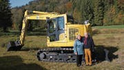 Die Gönner Robert und Jeannette Meier aus St. Gallen anlässlich des Spatenstichs vom Samstag. (Bild: PD)