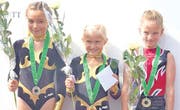 Rheintaler Podest I (v. l.): Die Staaderinnen Michelle Salvisberg (2.) und Sarina Abderhalden (1.) sowie die Kriessnerin Sarina Hohl (3.) im K1. (Bilder: Brigitte Loher)