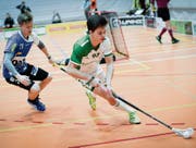 Michael Schiess (rechts) gehörte in beiden Partien zu den auffälligsten Akteuren bei Waldkirch-St. Gallen. (Bild: Ralph Ribi (St. Gallen, 3. März 2018))