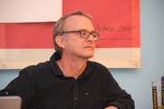 Martin Stoll am Infoabend im Arboner Mediencafé Felix. (Bild: Christof Lampart)