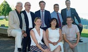 Der Vorstand: Othmar Kehl, Erich Dasen, Gallus Pfister (Präsident), Urs Kellenberger, Sandro Agosti sowie Eliane Widin, Monika Bodenmann, Rolf Geiger (vordere Reihe). (Bild: PD)