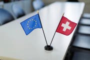 Seit längerem streiten sich die Schweiz und die EU über ein Rahmenabkommen - Ausgang ungewiss. (Bild: GAETAN BALLY (KEYSTONE))