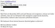 Dieses Mail ist der Auslöser des Streits. (Bild: zvg)