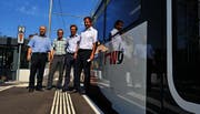 Freuen sich über die Modernisierung der Frauenfeld-Wil-Bahn: Roland Steingruber, Andreas Liniger, Werner Müller und Sigi Lechner. (Bild: Nana do Carmo)