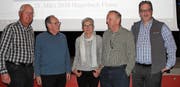 Vorstand in neuer Zusammensetzung (von links): Alex Pfiffner und Sepp Willi (bisher); Erika Schlumpf (neu); Hans Lutziger, neuer Präsident; David Wyss (neu). (Bild: Hans Hidber)