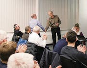 Peter Schmid (r.) präsidierte die IG Sport seit deren Gründung im März 2009. (Bild: John Graf)