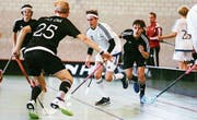 U17-Unihockey-Spieler beim Turnier in Weinfelden. (Bild: PD)