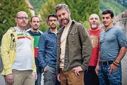 Marco Donnicola, Mauro Donati, Mike Derungs, Paolo Donnicola, Pierino Casty und Thomas Glükler sind die Band Euphoria. (Bild: pd)