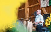 SVP-Bundesrat Ueli Maurer während seiner Festansprache in der politischen Gemeinde Warth-Weiningen am 1. August 2017. (Bild: Andrea Stalder)