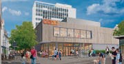 So wird sich die neue Coop-Verkaufsstelle in Rorschach nach dem Umbau 2018 präsentieren. (Bild: Visualisierung: fg architektur)