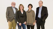 Die Vortragenden Florin Frick, Carolin Krumm, Susanne Keller-Giger und Christoph Merki (von links). (Bild: Tatjana Schnalzger)