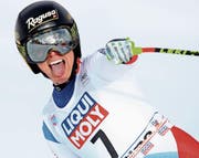 «Diesmal hatte ich Glück», sagte Lara Gut nach ihrem Sieg. (Bild: Alessandro Trovati/EPA (Cortina D’Ampezzo, 21. Januar 2018))
