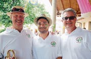 Bei ihnen spielt die fasnächtliche Musik: Büffel Koch, Kevin Wirz und Andy Heller. (Bilder: Chris Marty/frauenfeld-events.ch)