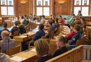 Das Jugendparlament während der Session im vergangenen November im Regierungsgebäude in Herisau. (Bild: PD)