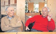 Die ehemaligen Thurgauer Landärzte Alfred Muggli und Alfred Stahel schätzen Roland Kuhn (1912-2005). (Bild: Nana do Carmo)