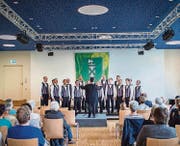 OBERBÜREN 28.05.16 - Das 29. St. Galler Kantonale Gesangsfest in Oberbüren. IM BILD: Mitglieder des Männerchors Mühlrüti während ihrem Auftritt im Brühlackersaal in Oberbüren. © Benjamin Manser / TAGBLATT (Bild: Benjamin Manser (Benjamin Manser))